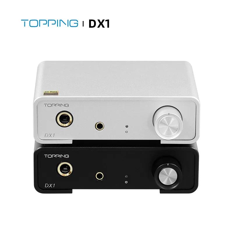 TOPPING DX1 고해상도 오디오 DAC 및 헤드폰 앰프, 6.35mm 3.5mm 라인 출력 출력 AK4493S DAC USB DSD256 PCM384 XMOS XU208